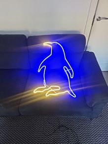 Neon Light Penguin