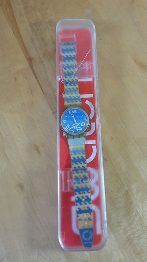 Swatch Athens 2004 Olympic Games Watch Blue Wave Kymata GV114 Vintage Rare Working