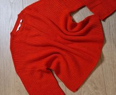 Red Chunky Knit Jumper - M