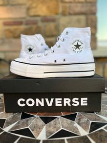 White platform Converse