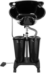 Portable Salon Basin Shampoo Bowl Sink With Electric Pump, Height Adjustable Hair Washing Basin With 2 Bucket & Drain Hoses for Home Barber Shop Use