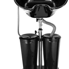 Portable Salon Basin Shampoo Bowl Sink With Electric Pump, Height Adjustable Hair Washing Basin With 2 Bucket & Drain Hoses for Home Barber Shop Use