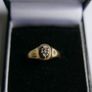 Vintage 14K White Yellow Gold  Diamond Wedding Engagement  Ring size P1/2 - 3,6g Image 4