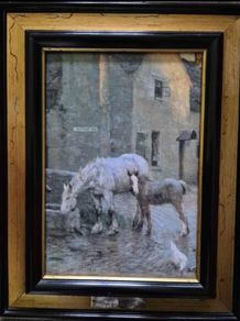 The Farmyard by Fred Hall, Vintage Decorative Framed Reproduction Print