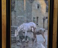The Farmyard by Fred Hall, Vintage Decorative Framed Reproduction Print