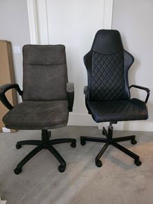 Harvey Norman desk plus two office chairs