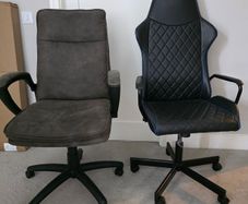 Harvey Norman desk plus two office chairs