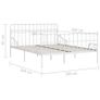 Bed Frame with Slatted Base White Metal 180x200 cm Image 5