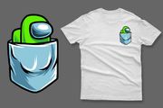 Lime green impostor in the pocket among us t-shirt imposter among us t-shirt impostor t-shirt