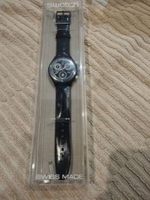 Swatch Vintage watch SCB116 "CHESS" Black leather strap