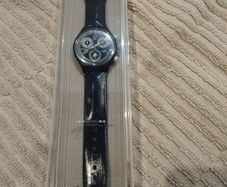 Swatch Vintage watch SCB116 "CHESS" Black leather strap