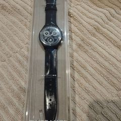 Swatch Vintage watch SCB116 "CHESS" Black leather strap