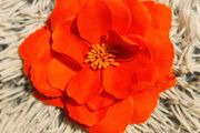 Orange Flower Hair Clip Bright, Playful &amp; Versatile