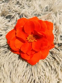 Orange Flower Hair Clip Bright, Playful & Versatile