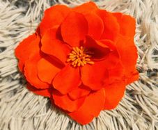 Orange Flower Hair Clip Bright, Playful & Versatile