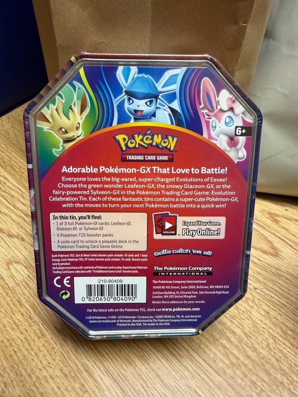 Pokemon Evolution Celebration Tins Glaceon Gx Tin For Sale in Celbridge,  Kildare from carsandbits