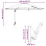 Garden Parasol Black 248 x 248 x 148 cm Polyester and Steel Image 4