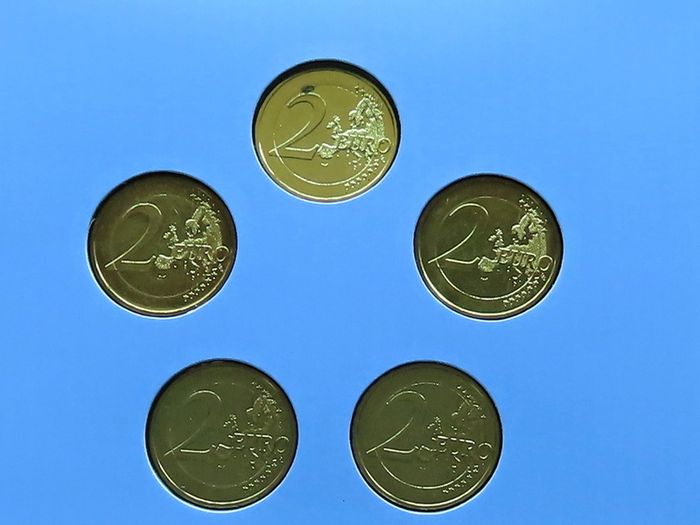 Stickman 2009 Emu 2 euro | complete German mints set | UNC 24 karat Gold plated