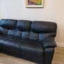 Black Leather 3 Seater Couch Image 2