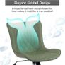Office Chair Adjustable, Ergonomic Desk Chair Armless PU Leather Swivel Chairs with Wheels for Home Office Computer, Modern, Olive Green Image 3