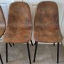 4x Suede Dining Chairs Image 3