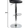 Leather Round Bar Stool with Back Rest Height Adjustable Swivel Pub Chair Home Kitchen Bar stools Backless Stool with Footrest Black Image 3