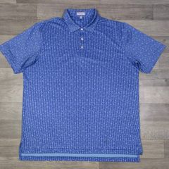 Peter Millar Patterned Golf Polo Shirt Mens XL/XXL