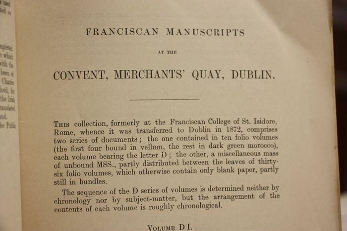 Report on Franciscan Manuscripts.
