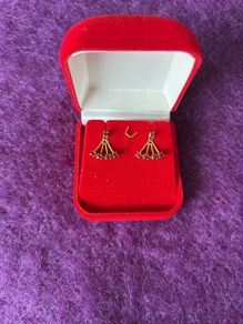 9 Carat Gold 4 Garnet Earrings