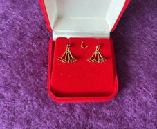 9 Carat Gold 4 Garnet Earrings