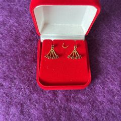 9 Carat Gold 4 Garnet Earrings