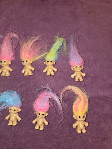 Lot of 9 Vintage Mini Trolls