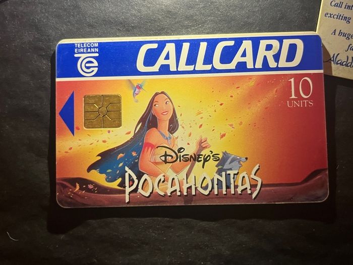 Disney telecom eireann callcards inc Aladdin Pocahontas and hunchback of notre dame
