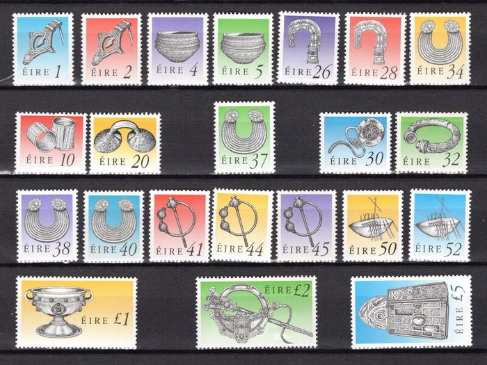 1990-95 Ireland 4th Definitive Series (Seventh per Hibernian) Treasures of Ireland Mint Never Hinged (MNH)