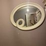 White framed mirror. W94cm H 74cm. Image 4