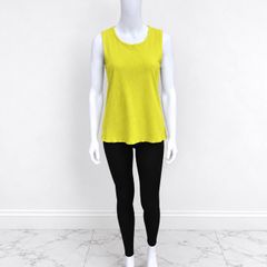 Pre Owned Zara Lime Green Ribbed Knit Tank Top