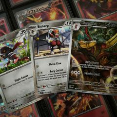 Pawniard + Bisharp + Kingambit ! Obsidian Flames Promos ! with Swirl ! 2024 ! Pokemon Cards !