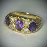 18k Gold Amethyst Diamond Ring Image 2