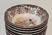 Palissy Royal Worcester Game Series Soup Bowls x 8
