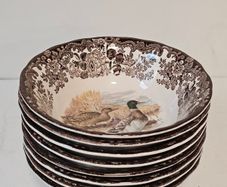 Palissy Royal Worcester Game Series Soup Bowls x 8