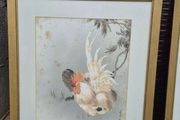 Pair Of Vintage Asian Bird Paintings Signed And Framed 45 x 52 cm