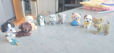 9 x Bundle Vintage Flocked Puppy Kitty Jungle in my Pocket some HTF 90s