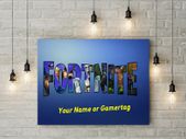 Personalised Fortnite Wall 3mm foamex board printed picture with your Name on it Fortnite wall board for kids room wall decor wall art picture