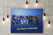 Personalised Fortnite Wall 3mm foamex board printed picture with your Name on it Fortnite wall board for kids room wall decor wall art picture