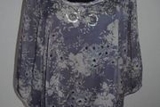 Indigo Collection floral top with sequins and beads size UK20 EUR48 Postage included
