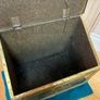 Vintage antique embossed brass fireside log box, coal box Image 6