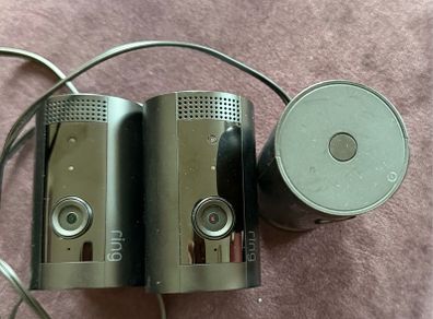 3x Ring Indoor Security Cameras with Stand Bases