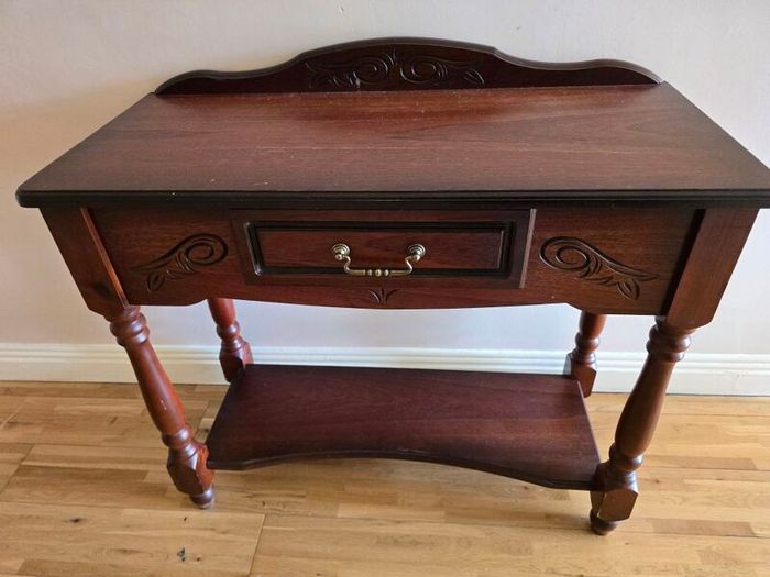 old furniture side table and mirror
