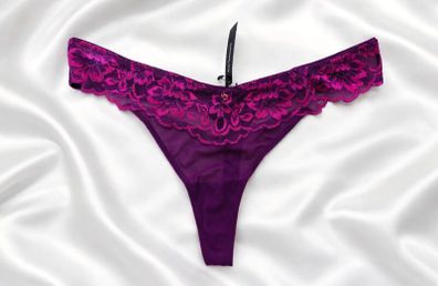Ann Summers Sexy Lace Thong Dark Purple Pink s.10