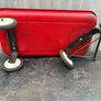 Vintage little tin red pull along wagon. c1960 Image 3